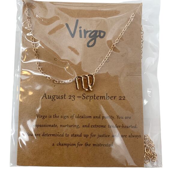 2/$30 Astrology Necklace Virgo Gold Tone Constellation Necklace Gift Simple - Picture 5 of 6